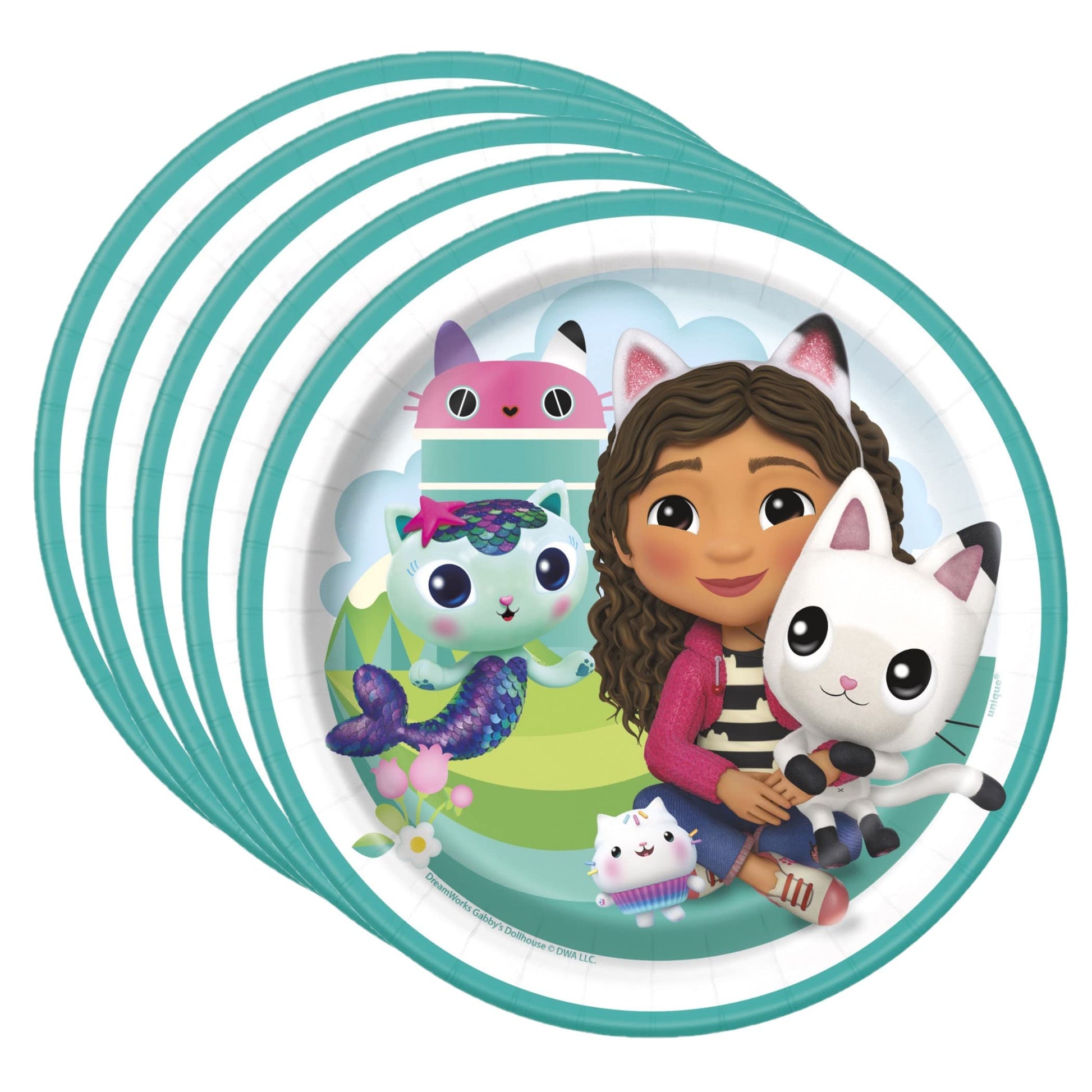 Unique Gabby 7 Inch Dessert Paper Party Plates - Serves 24