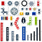 Tacyillu 202 Pcs Building Blocks Parts Gear Chain Wheels Connectors Axle, Liftarm, Pins Accessories Brick Sets Toys Tight Fit Wi