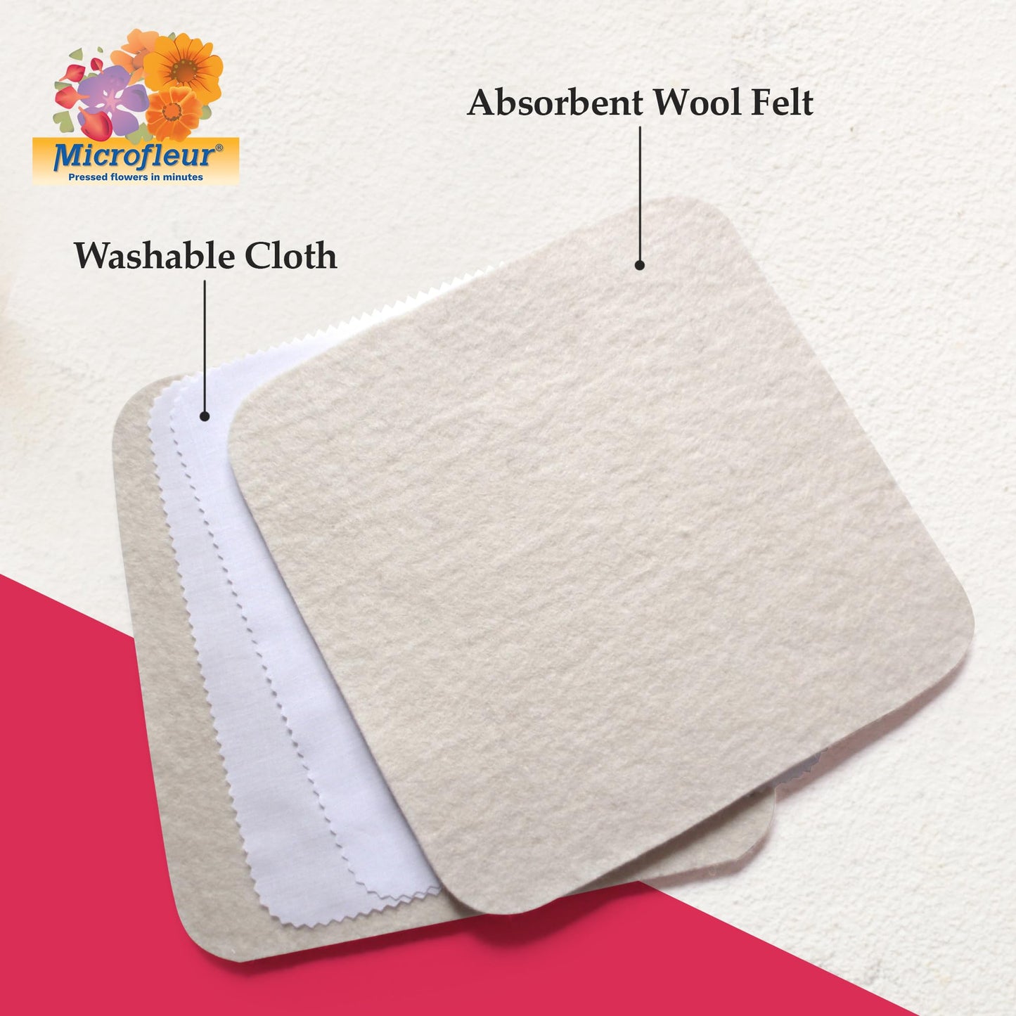 Microfleur Max Press Flower Presser Kit - 9" Tan, Washable Cloth, Vibrant Color Retention, Fits Most Microwaves