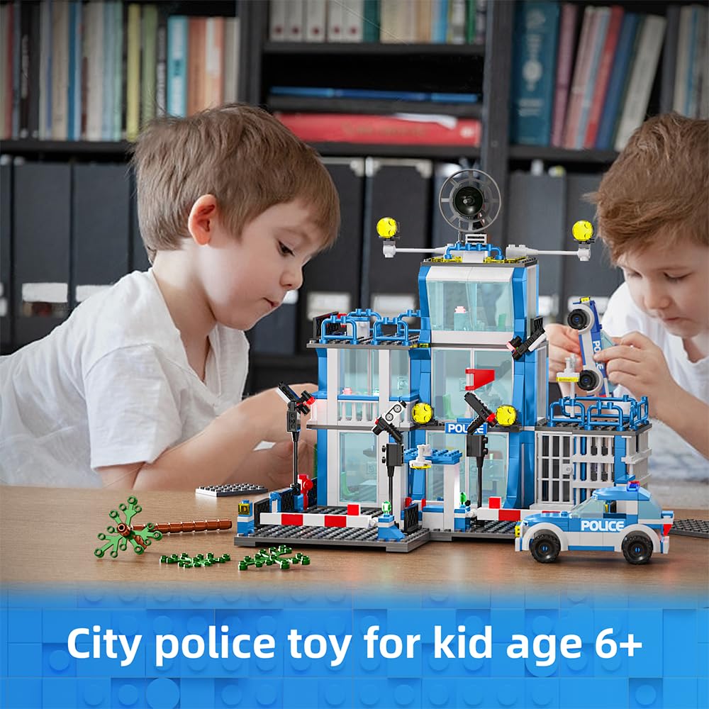 Mindbox City Police Station Building Sets, 570Pcs City Police Sets Toy Building Bricks Kit, Gift For Boys 6-12