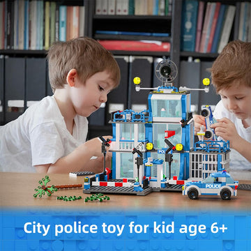 Mindbox City Police Station Building Sets, 570Pcs City Police Sets Toy Building Bricks Kit, Gift For Boys 6-12