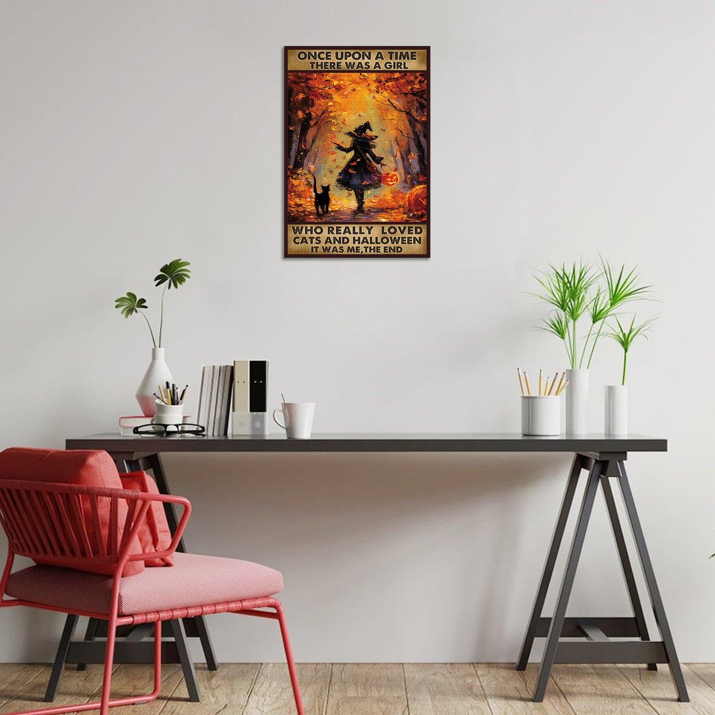 Great Jigsaw Puzzles for mature-themeds 300 Pieces Black Witch Once Upon A Time There was A Girl Who Really Loved Cats Halloween Puzzles for mature-themeds Toys Gift Family Decoration Kids Puzzle