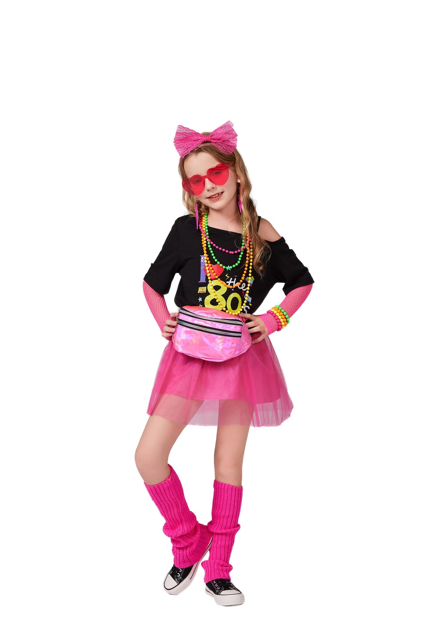 Girls 80S Costume Accessories Set Kids 80S Outfit Costume Halloween (4-5 Years)