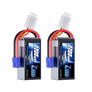 Zeee 3S Shorty Lipo 2200mAh 11.1V Battery 50C Small Pack Battery with EC3 Plug for RC Car Truck RC Vehicles Boat Drone RC Airpla