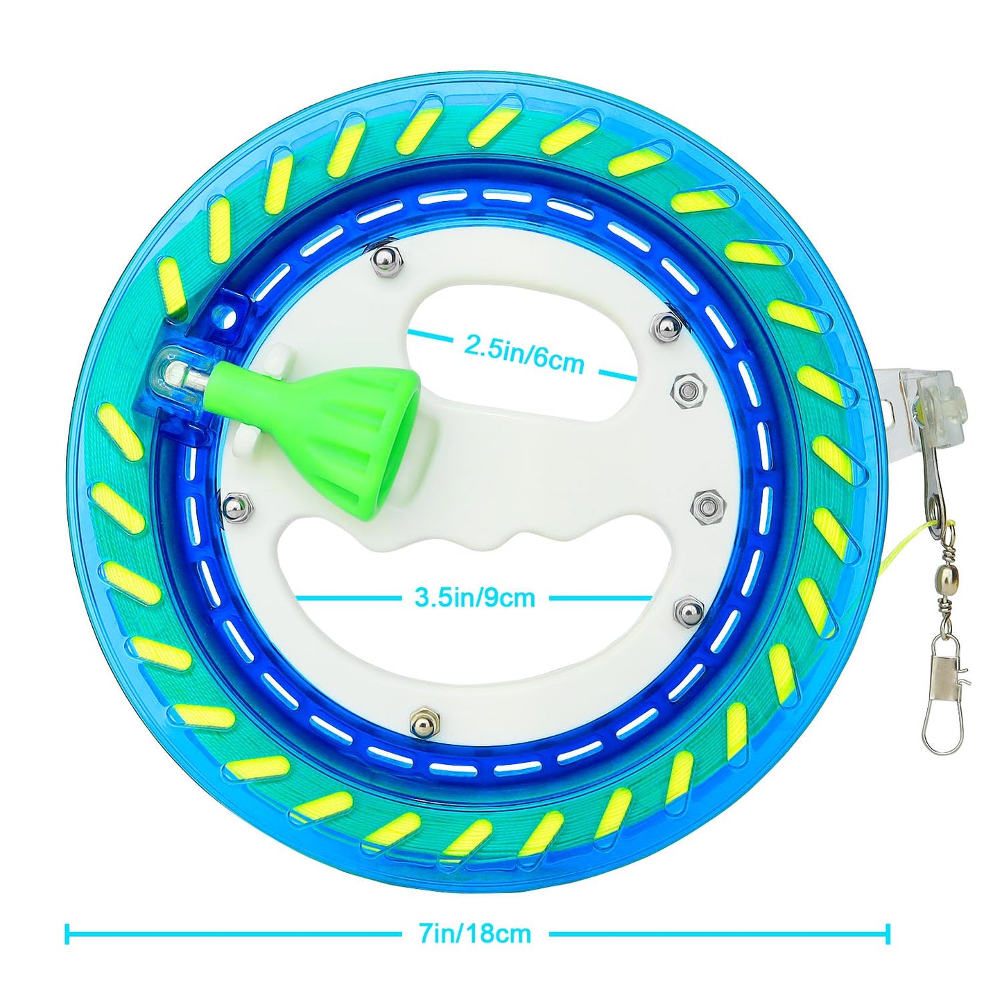 Yfafengs Kite Reels For Adults, 1000Ft Line Spool Winder, Kite String Spool With Lock, Blue, 7 Inches