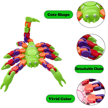 Sukipin Scorpion Toys, Animals Fidget Toys For Kids 3-5, Wacky Tracks Transformable Toys For Toddlers, Christmas Party Favors St