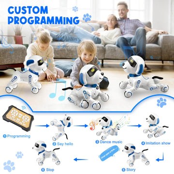 Dolanus Robot Dog For Kids 8-12, Remote Control Smart Robotic Pets That Acts Like A Real Dogs Touch Interactive Walking Talking Barking Toys For Girls Boys Toddler, Gifts For 4 5 6 7 8 12 Years Old