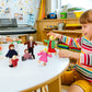 Jzszera Wooden Dollhouse Family Set Of 7, Mini Figures For Pretend Play, Classic Doll House Accessories For Kids & Toddlers
