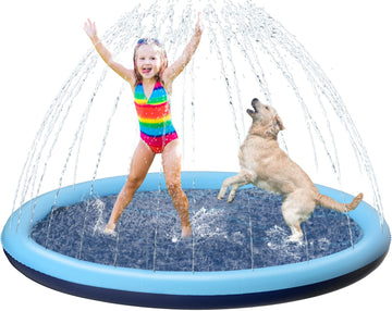Kids Dog Splash Pad Sprinkler - Jasonwell Non Slip Dog Sprinkler Pad Splash Puppy Pool Summer Outdoor Water Toys Backyard Durable Splash Pad For Toddlers Kids Small Medium Large Dogs Pets