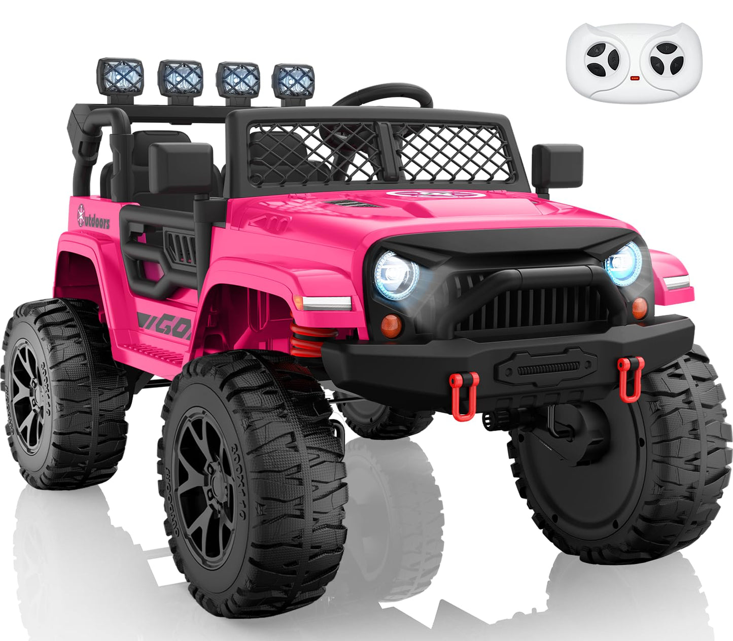 ARBELI 24V 2 Seater Kids Ride On Toy, 4x200W, EVA Tires, Electric Truck Car w/21 Wide Seat, Remote Control, 4WD, 4.5Mph, 4 Wheel