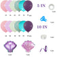 158Pcs Mermaid Balloons Garland Arch Kit With Green Pink Purple Balloons And Shell Balloons For Baby Shower Princess Birthday Pa