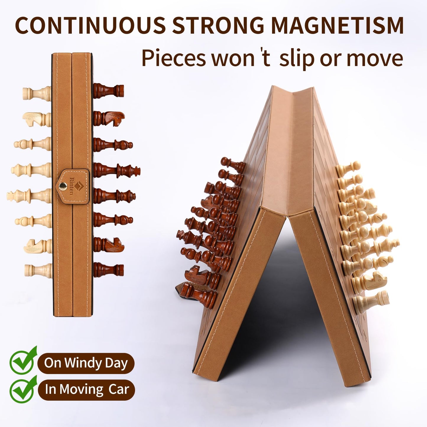 15'' Magnetic Chess Set & Checkers Set 2 In 1