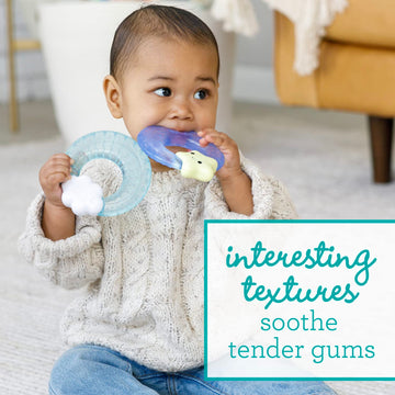 Infantino Shake & Soothe Water Teethers - Sensory Exploration And Teething Relief, Cloud And Star 2-Pack