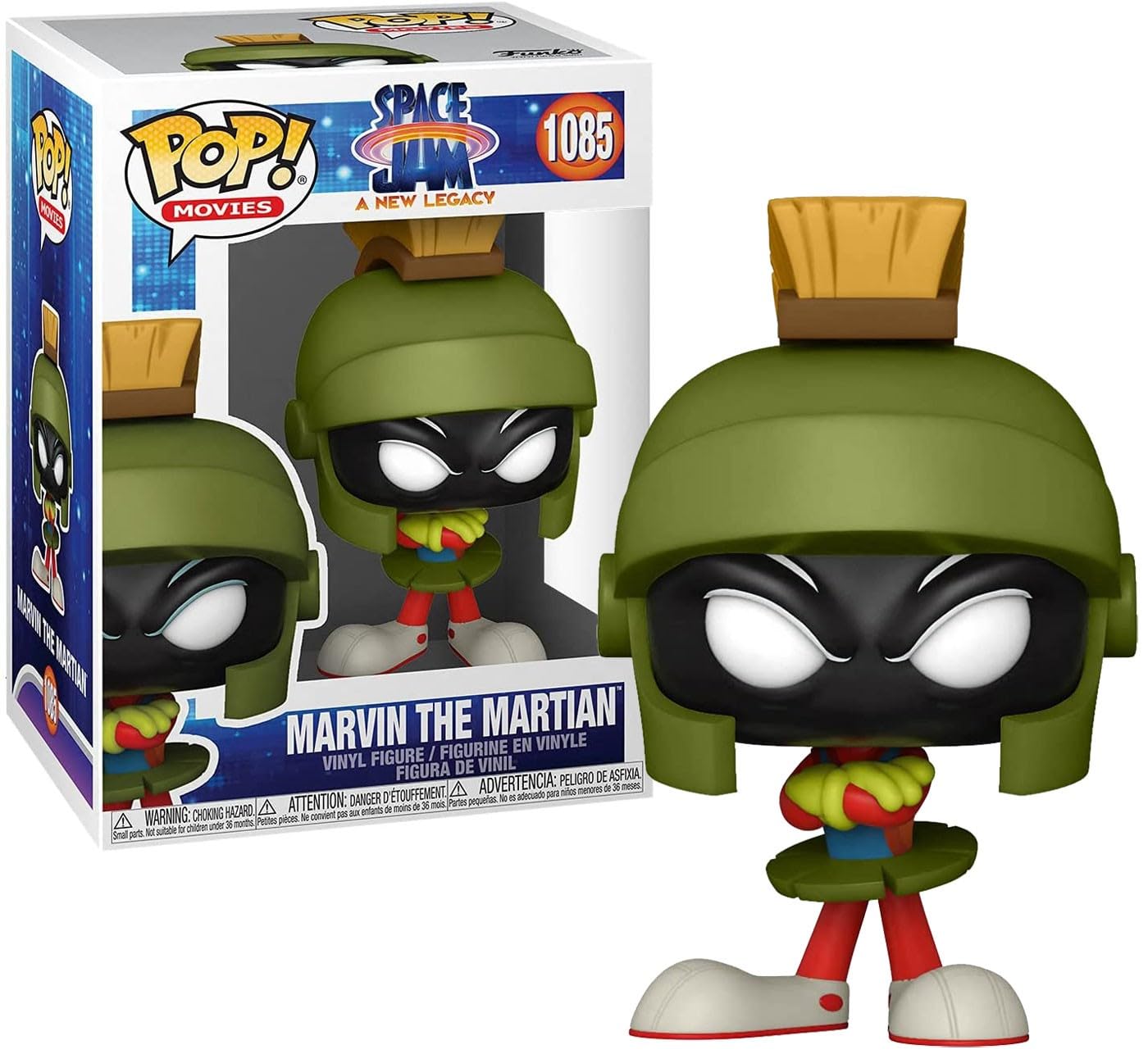 Funko POP Movies Marvin The Martian Figure, 3.75 inches, Multicolor, Vinyl, Model 55979