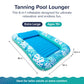 Aqua Inflatable Tanning Pool Lounger - Extra Large (80 x 56 in) - enhanced Pool Float with Cupholders and Removeable Pillow for Relaxation and Fun  Teal Palms Pattern