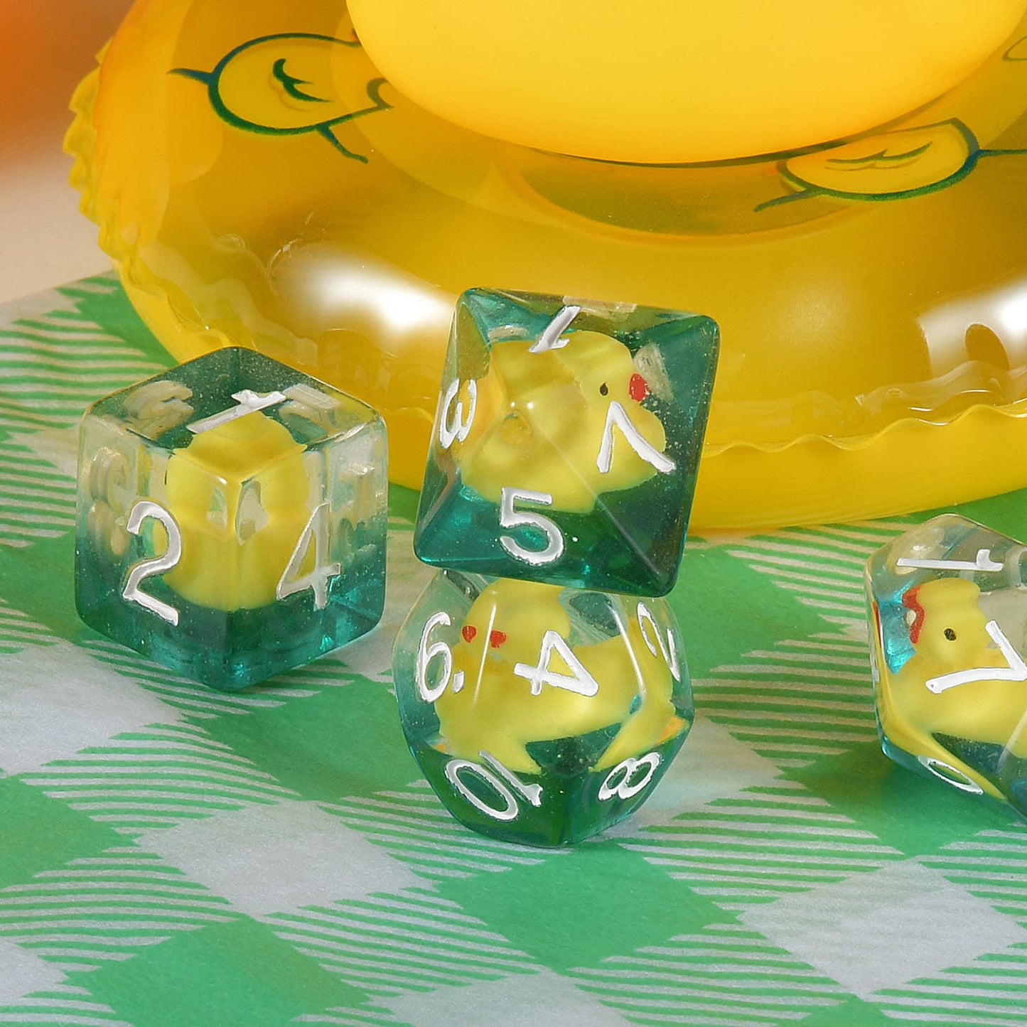 FLASHOWL Duck Dice Polyhedral & RPG Dice DND Dice Set with Duck Inside Polyhedral Roll Play Gaming D20 Dice Dungeons and Dragon