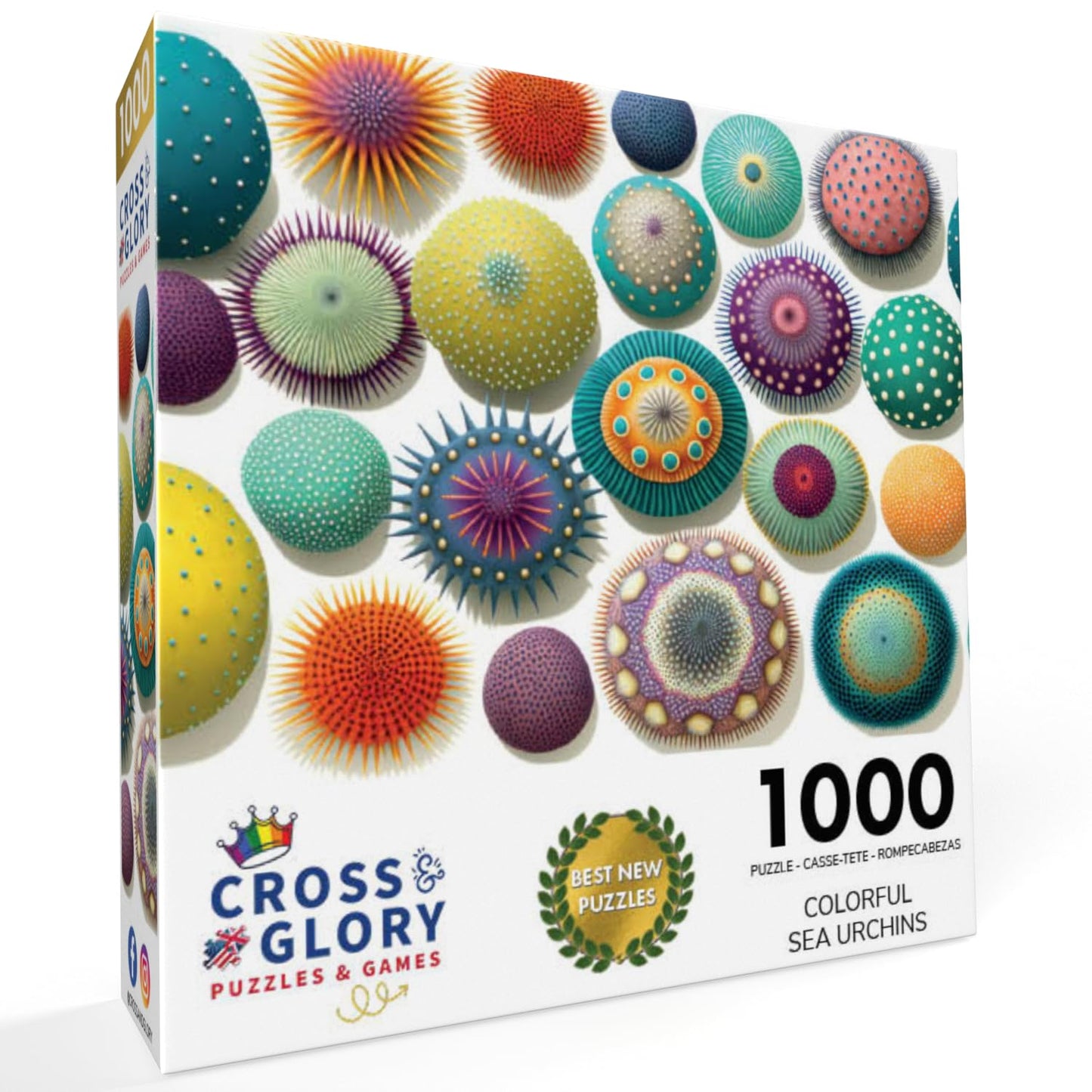 Cross & Glory - Colorful Sea Urchins - 1000 Piece Jigsaw Puzzle For Adults | Vibrant And Stunning Collage | Challenging And Relaxing | Unique And Beautiful Design