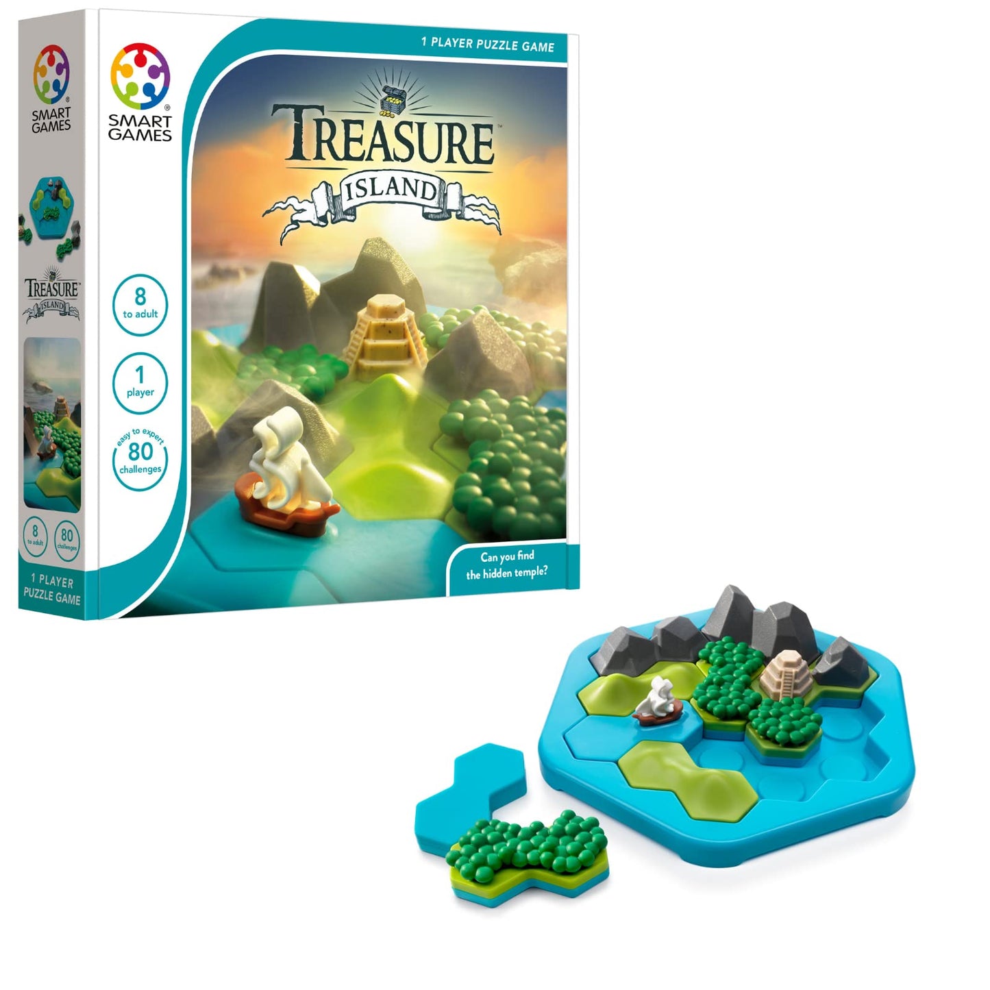 SmartGames Treasure Island Deduction Games Featuring 80 Challenges for Ages 8 - mature-themed