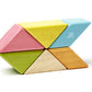 6 Piece Tegu Pocket Pouch Prism Magnetic Wooden Block Set, Tints