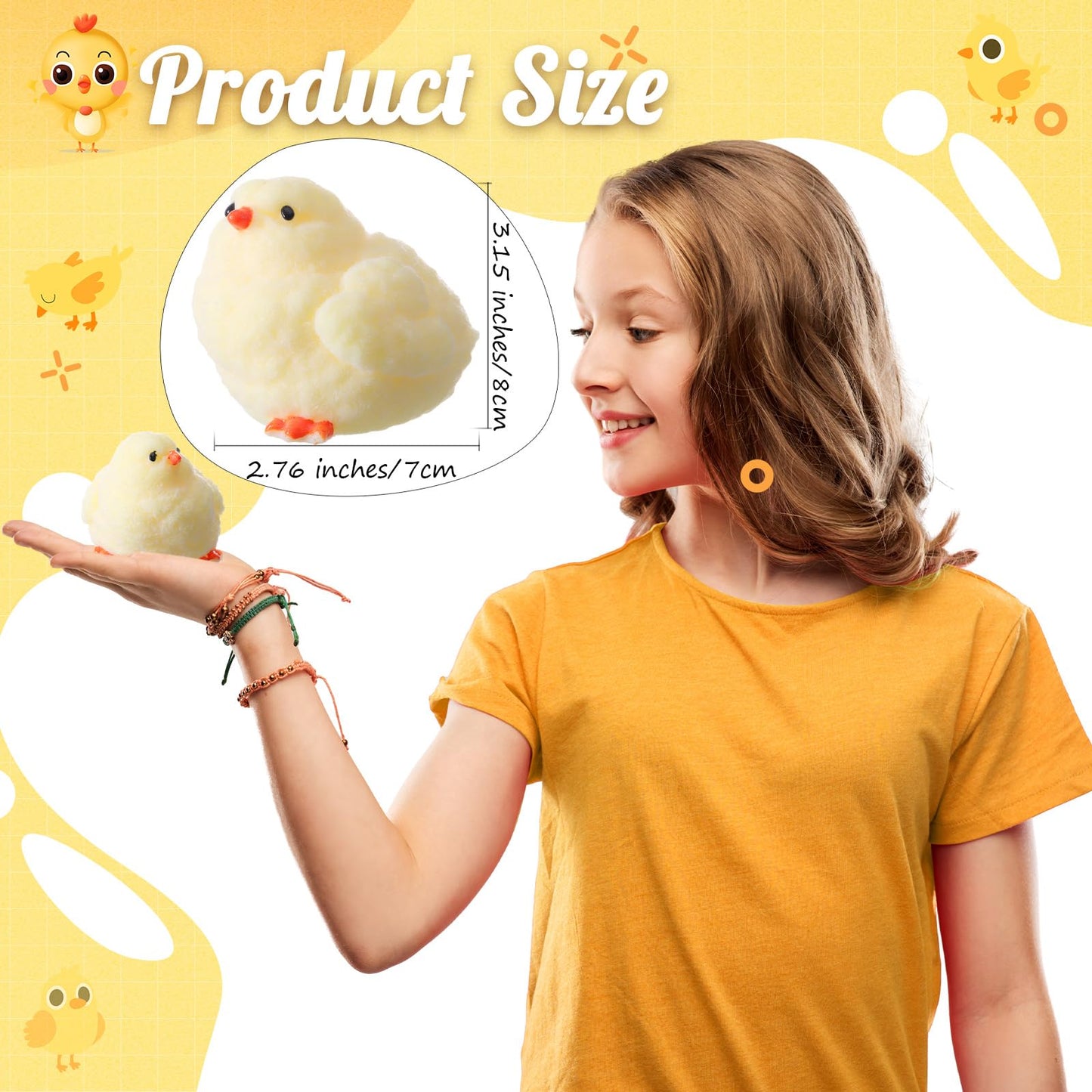 Pickmesh 1pcs Handmade Taba Fidget Toy Fufu Soft Stress Relief Chicken Sensory Fidget Toy Sticky Stress Relief Pinch Kawaii Gift