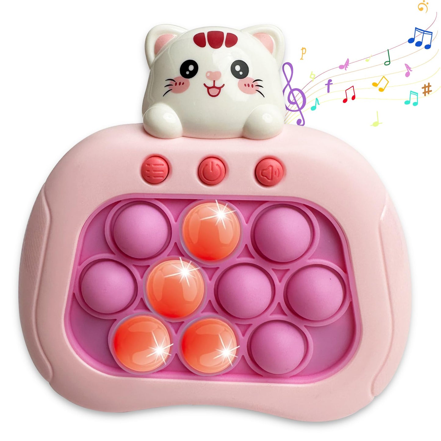 Cat Pop Push Game Toy Valentines For Kids,Quick Fast Push Pop Puzzle Handheld Game Light Up Fidget Toy 8-12,Pop Bubble Sensory T