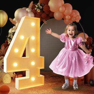 Imprsv 3Ft Light Up Numbers, Marquee Numbers For 40Th Birthday Decorations Anniversary Party Decor, Mosaic Numbers For Balloons