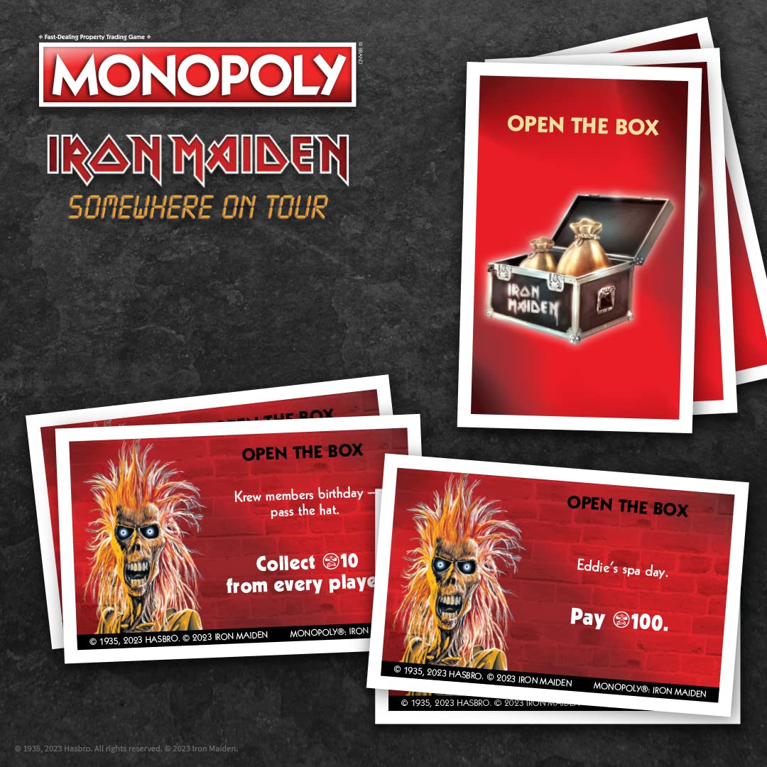 Monopoly Iron Maiden | Play As Bruce’S Lantern, Guitar Amp Stack, Nicko’S Drum Kit, And More | Officially Licensed Collectible Game Honoring British Classic Heavy Metal Icons