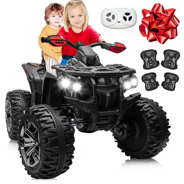 Joyracer 24V 2 Seater Ride On Toys, 4X4 Kids Atv 4 Wheeler W/ 800W Motors, 9Ah Battery Powered Car W/Remote Control, Knee Pads,