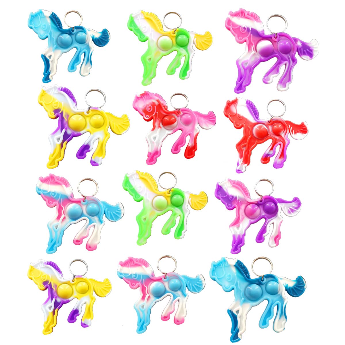 Roaqua 20 Packs Small Horse Mini Pop Fidget  Autism Sensory Birthday Birthday Party Favors Gifts for School Classroom  mature-themed and Kids