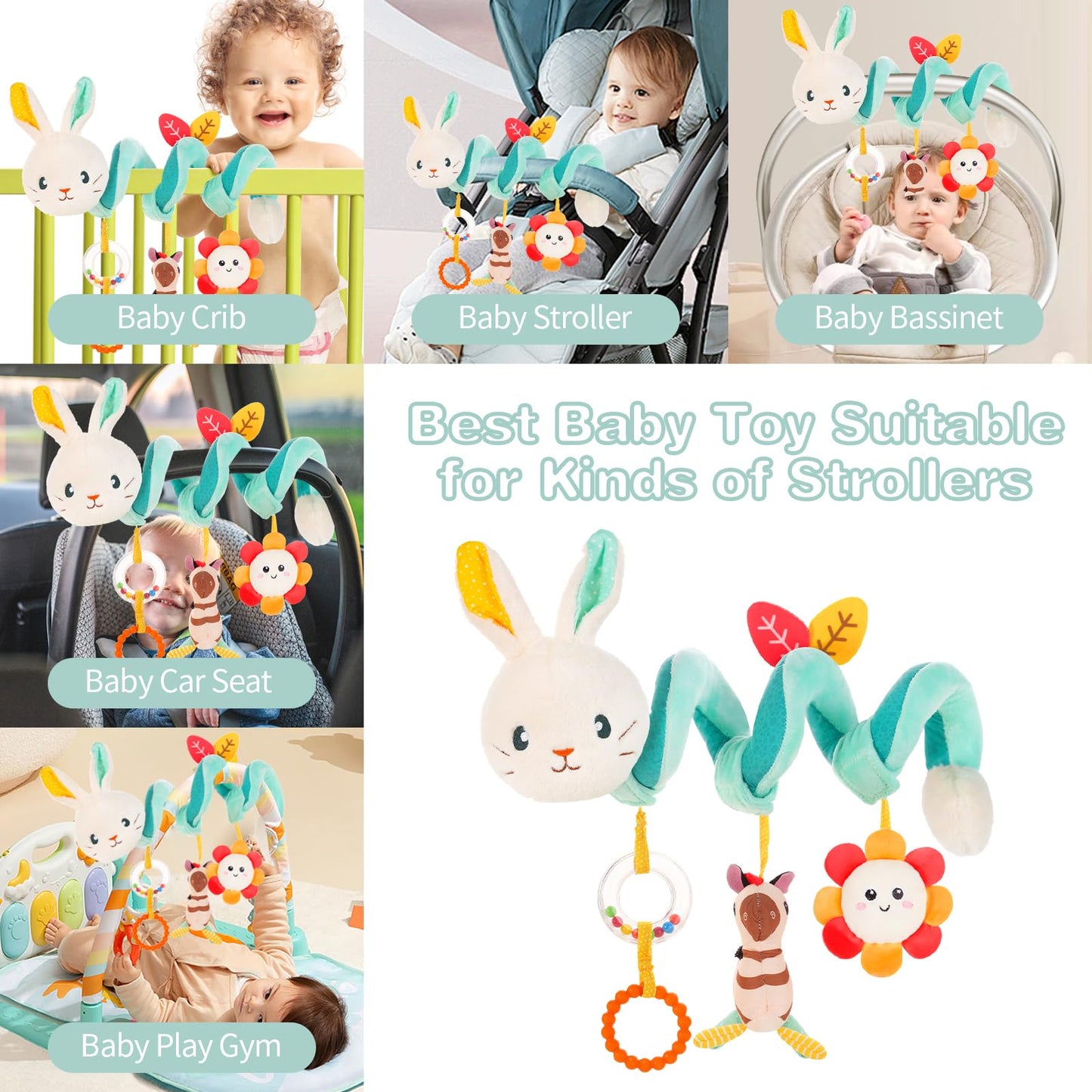 Fati Car Seat Toys Baby Toys For 0-6 Months, Newborn Toys Infant Toys 0-3 Months, Stroller Toys For Baby Crib Carseat, Sensory T