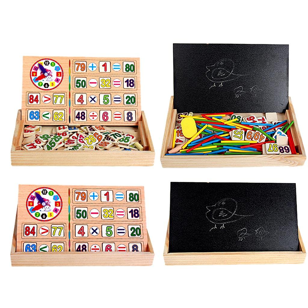 Ujeavette Math Counting Number Card Stick Rod Clock Kids Early Learning Toy Gift