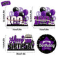 Lingteer Happy 100Th Birthday Purple Acrylic Table Topper Centerpieces Set - Cheers To 100 Years Old Birthday 100Th Bday Party Gift Decorations.