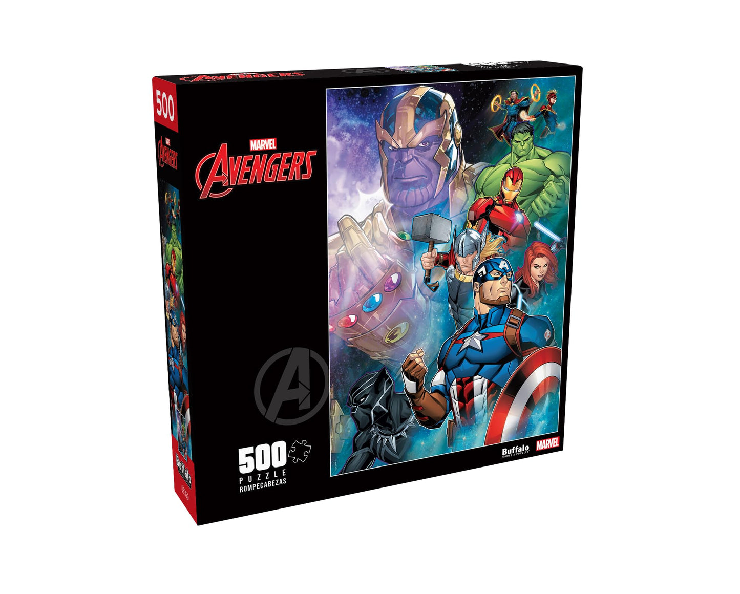Buffalo Games Marvel Thanos vs. The Avengers 500 Piece Jigsaw Puzzle - Large Multicolor Paper Puzzle for Adults - Model 31003