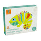 Orange Tree Toys: Chameleon Number Puzzle - 6 Piece Wooden Animal Shaped Puzzle, Learn Numbers 1-5, Colorful Educational Toy, To