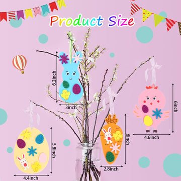 JULBEAR Easter Foam Crafts for Kids, 260 Pcs Foam Easter Foam Stickers Egg Rabbit Carrot Chick Arts and Crafts Kits, DIY Sticker