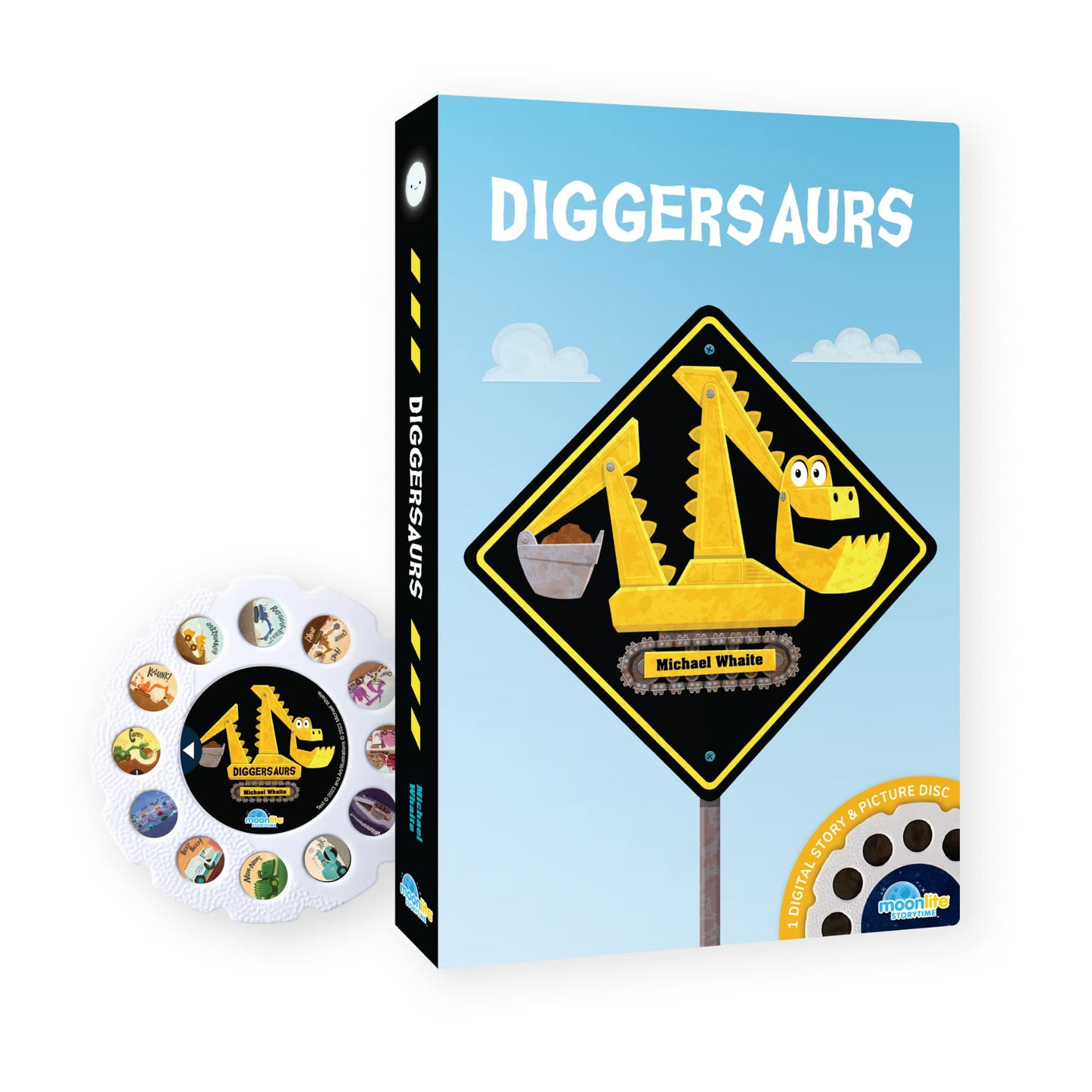Moonlite Storytime - Diggersaurs Storytime Disc - A Magical Read Together - Projector Sold Separately - Digital Story W/ Sound Fx - Toddler Early Learning Gifts For Kids Ages 1 Year & Up