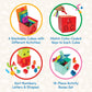 Battat - Sorting & Stacking Boxes - Nesting Toddler Play Cubes - Color - Coded Dexterity Keys - Numbers, Letters & Shapes - 2+ Y