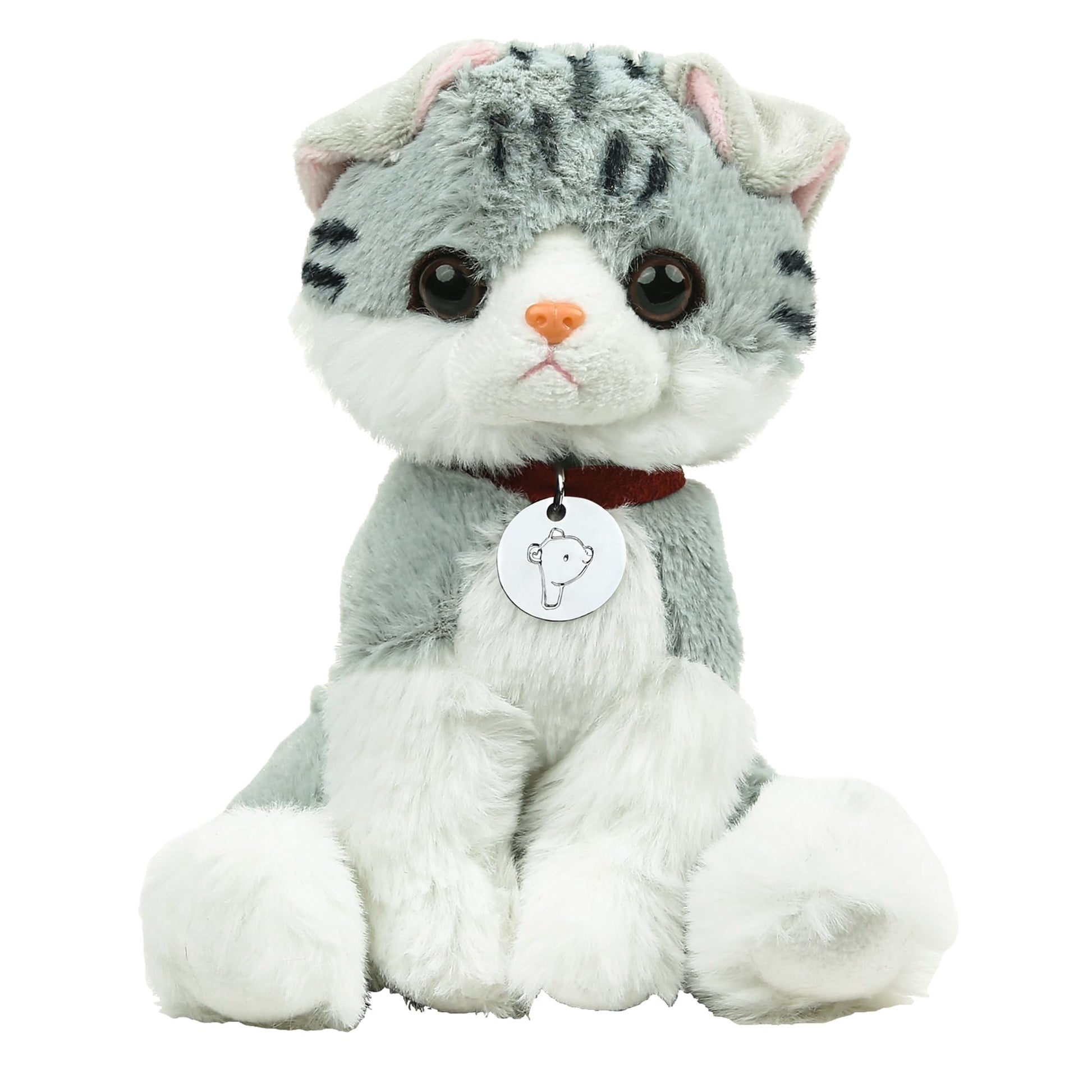 Made By Aliens Adorable Cat Stuffed Animal Plush Toy - enhanced Quality 8 Inch Soft and Cuddly Kitten with Cute Collar - Perfect for Kids  Cat Lovers  and All Ages (Mitty The Tabby Kitty)
