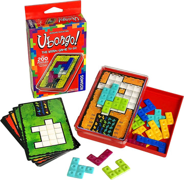 Ubongo The Brain Game To Go | Thames & Kosmos | Fast-Paced, Addictive, And Easy-To-Learn | Convenient Self Contained Carrying Case | Solo Geometric Puzzle Game | For Ages 8 And Up