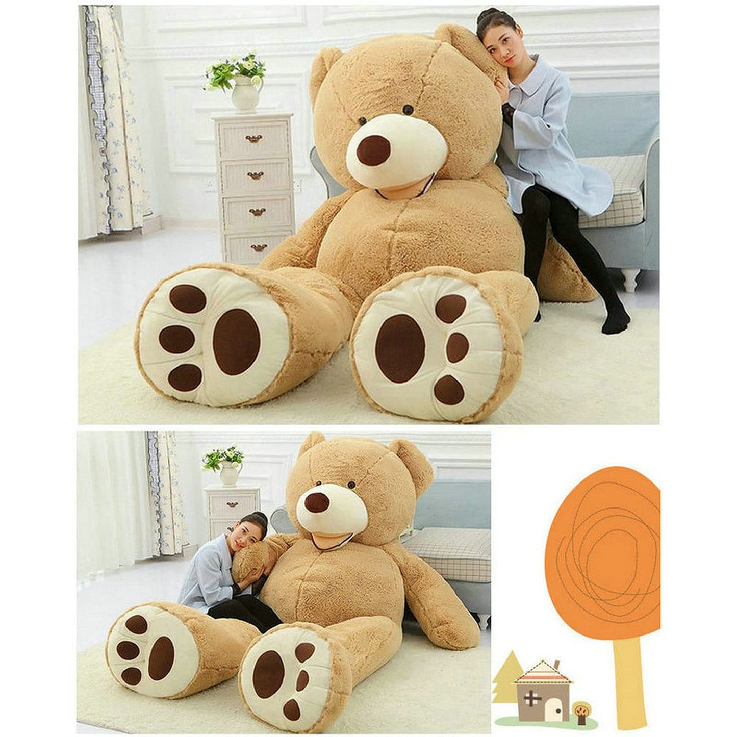 Fengheshun 78' (6.5 Feet) Giant Teddy Bear Cover (Not Stuffed), Best Gift For Girlfriend On Valentine'S Day
