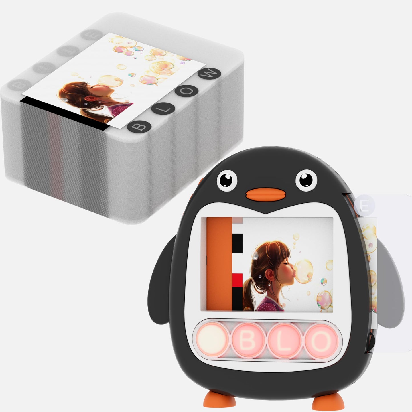 COOVA Talking Flash Card Reader for Kids Ages 3-6 - Interactive Learning Toy with Sound, Lights, and Silicone Bubble Buttons - E