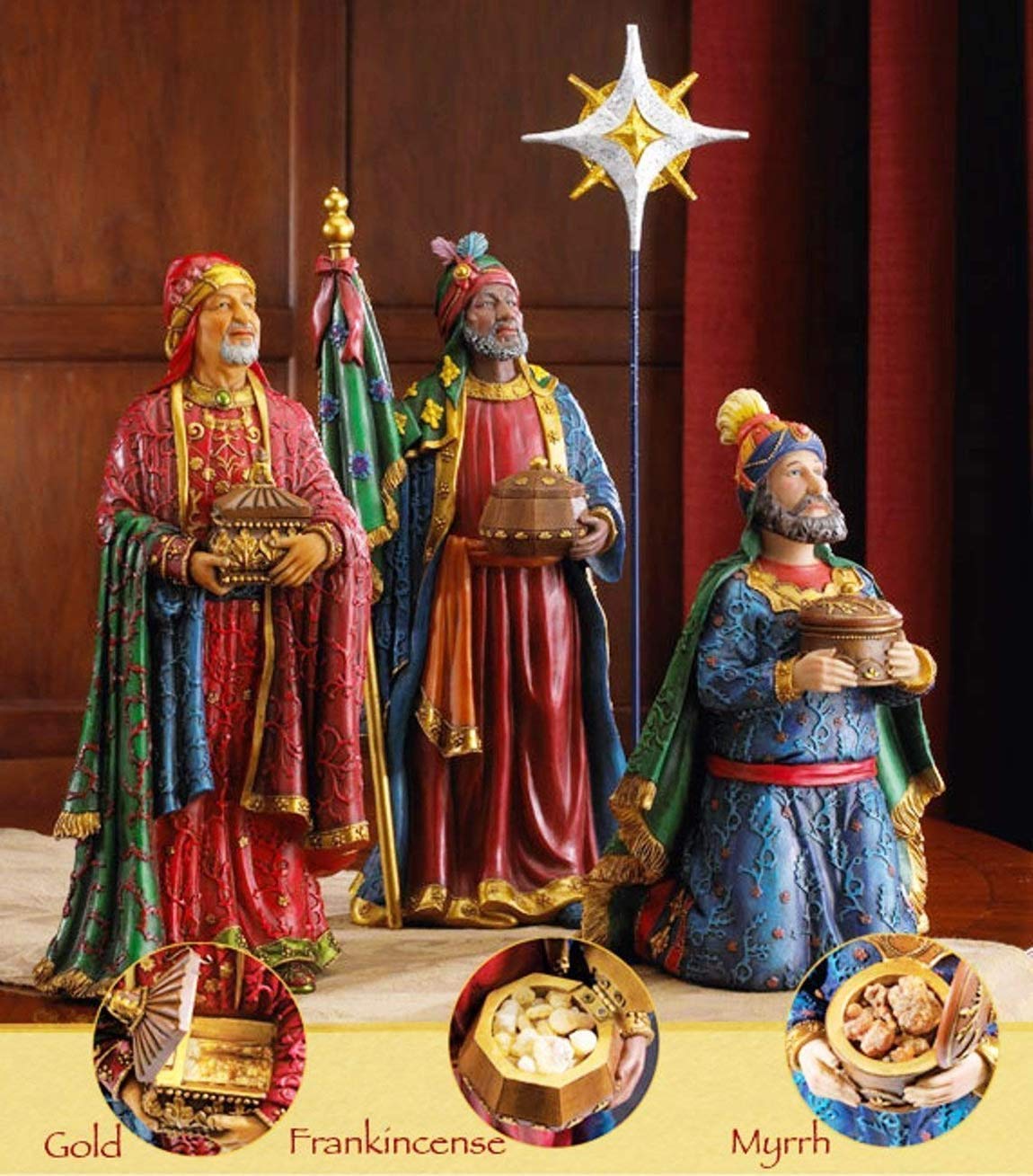 Three Kings Gifts Deluxe Edition, Nativity Scene Set & Figures, 16-Pieces, 7 Inch Scale Collection