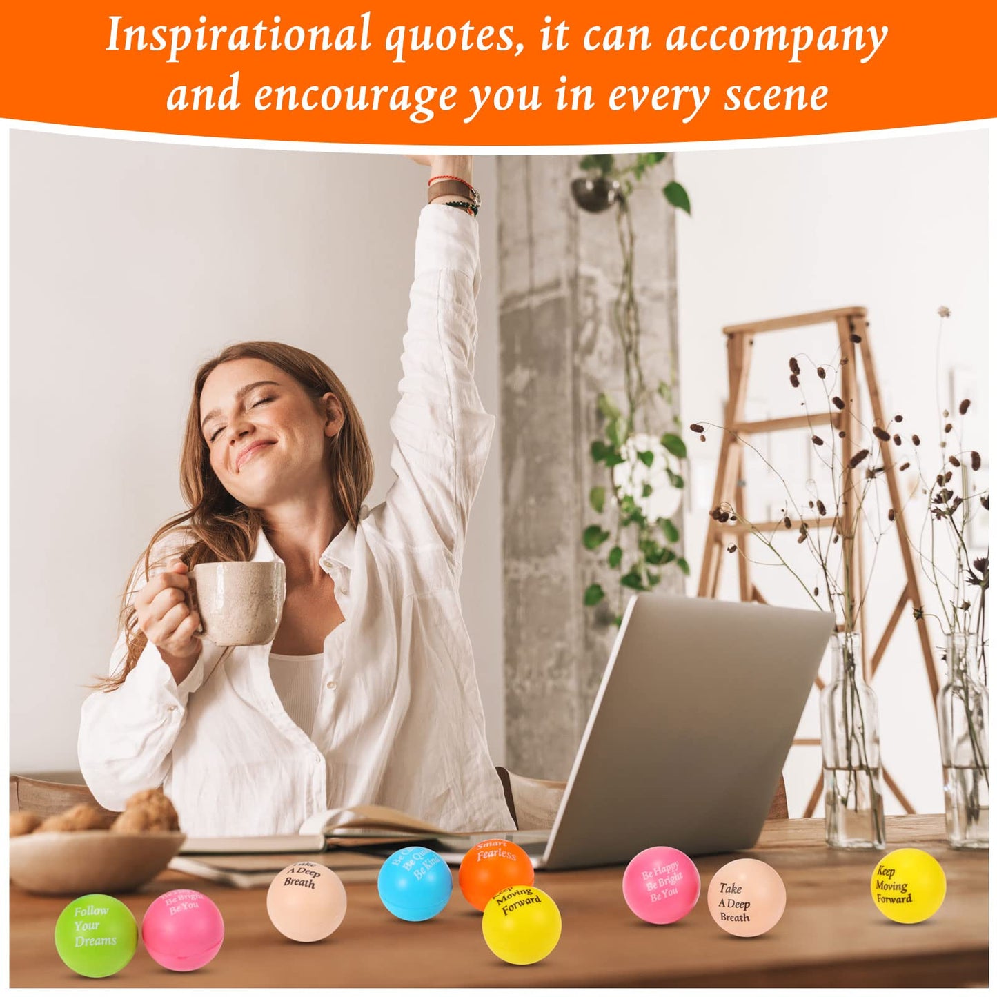 60 Pcs Motivational Stress Balls Quotes Inspirational Funny Colorful Foam Balls Hand Exercise Stress Relief Gifts For Office Small Anxiety Balls For Relief Motivating Encouraging Supply