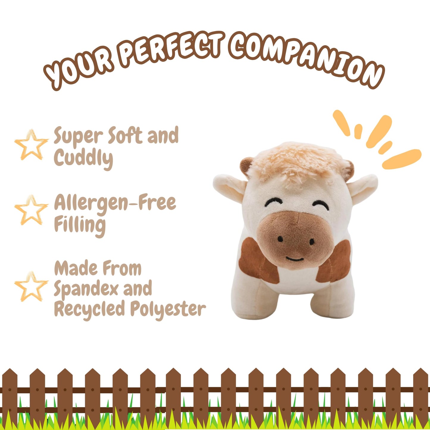 Follow Your Legend Charlie The Cow Plushie - 7    Cow Stuffed Animal, Stuffed Cow, Cow Plush, Fluffy Cow Stuffed Animal, Cow Gif