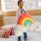 Soft Landing | Nesting Nooks | Soft And Cuddly Portable Back Rest And Reading Pillow With Storage Pocket - Rainbow