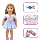 Augfrog 23 Pcs Purple Mermaid Themed Playset For 18 Inch Girl Dolls, American Doll Travel Accessories, Includes Doll Luggage Clo