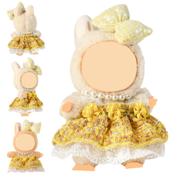 Clothes for 15-17cm Doll  Skirt Set for Dolls  1 Piece Skirt Outfit enhanced Fashion Cute Dress for 15-17cm Dolls Accessories (NO Doll) (Yellow Flower Set)