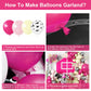 Gresatek Cowgirl Pink Balloon Garland Arch Kit, Rose Red Macaroon Yellow Balloons Decorations With Cow Printed Latex For Girls B