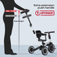 newyoo Toddler Bike - 4 in 1 Tricycle for 1-3 Year Olds, White, Carbon Steel, Model TR007, with Parent Handle & Removable Pedals