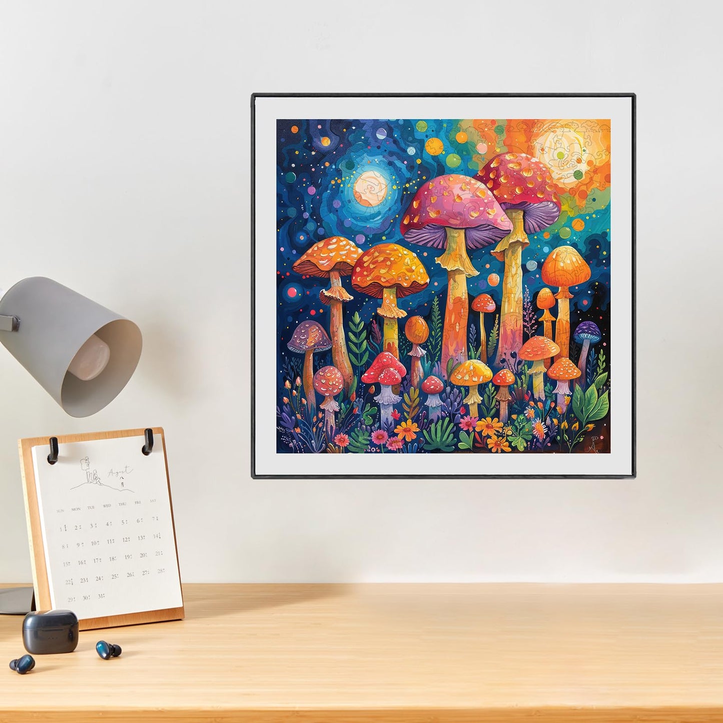 Jiroinlly Wooden Puzzles for mature-themeds 200 Pieces  Mushroom Wooden Jigsaw Puzzles for mature-themed and Kids  11.2 inch Medium Size Family Reunion Puzzle  Valentine's Day Puzzle Gift for Lovers Friends Family